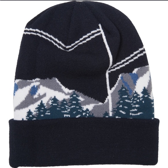 Gondola Beanie Unisex Navy with Red - Picture 2 of 3